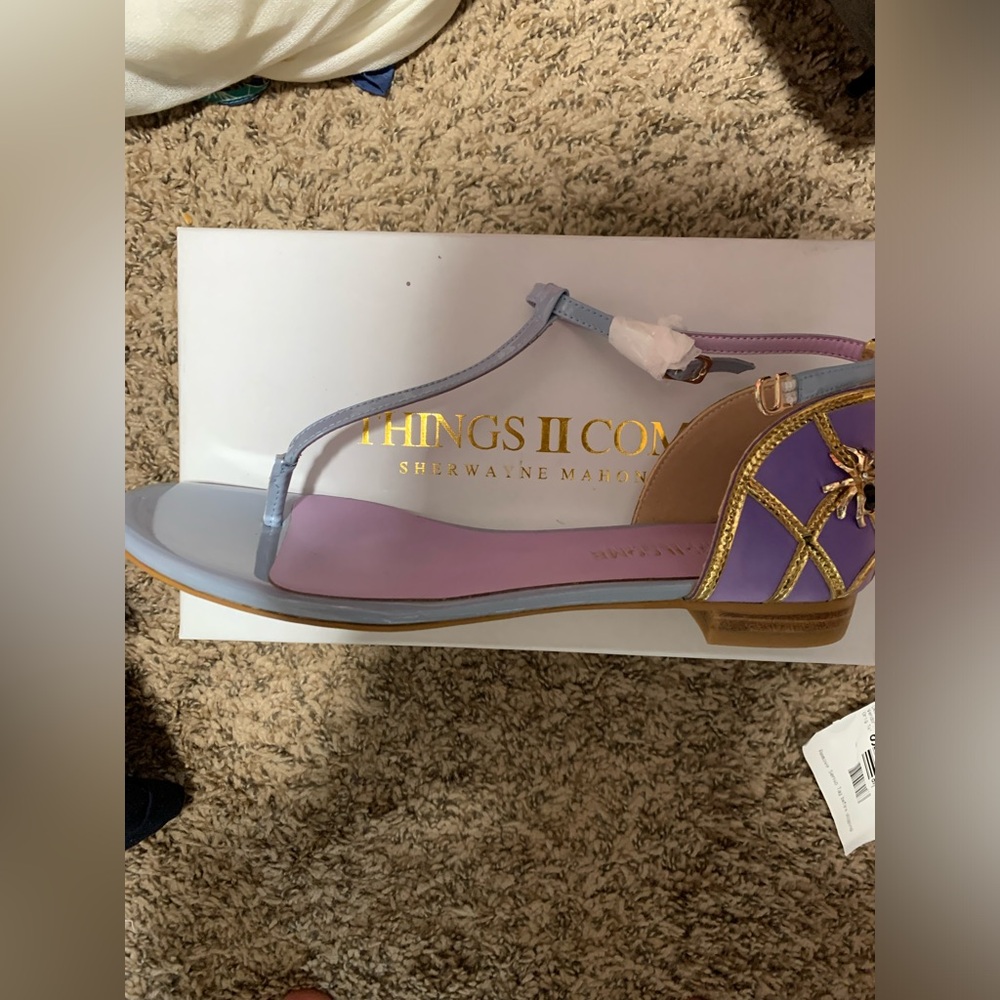 👡NIB Things II Come Womens Gloria Purple Ankle Strap Sandal👡 - Picture 3 of 5